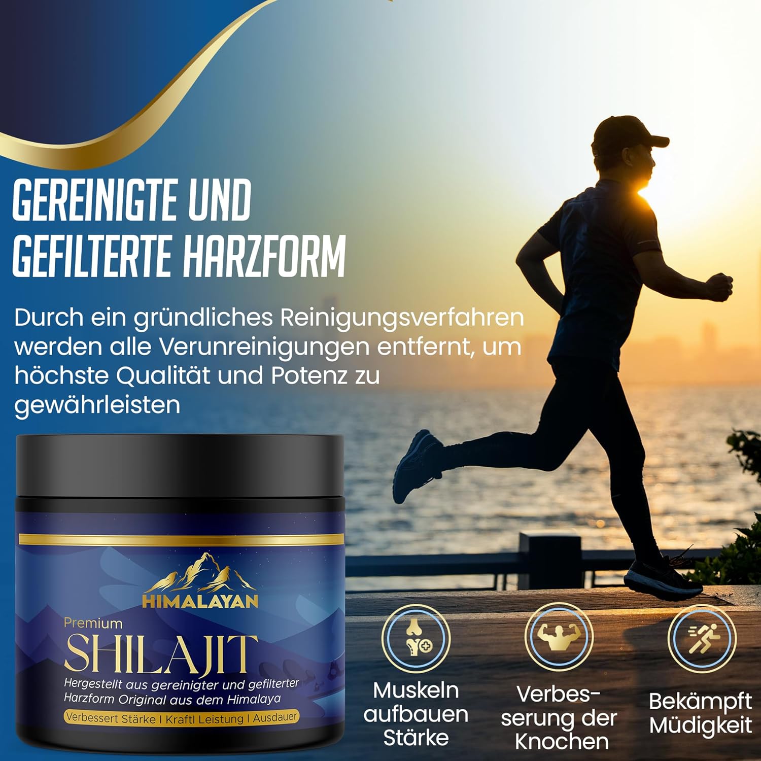 🏔️ Shilajit Harz Original – 50 g Himalaya Naturharz, Apothekerglas, 90 Tage