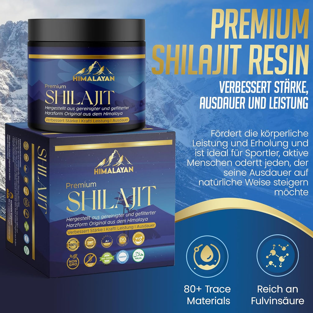 🏔️ Shilajit Harz Original – 50 g Himalaya Naturharz, Apothekerglas, 90 Tage