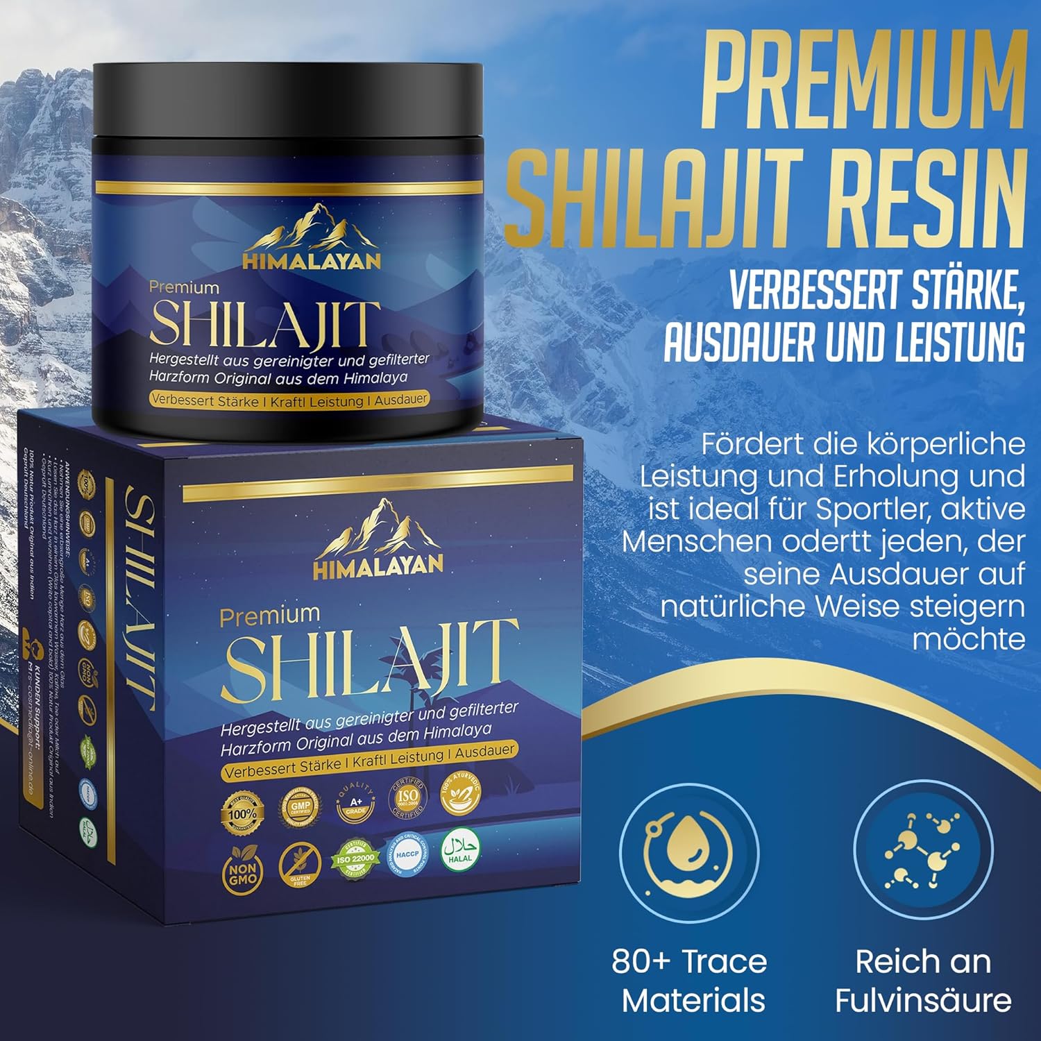 🏔️ Shilajit Harz Original – 50 g Himalaya Naturharz, Apothekerglas, 90 Tage