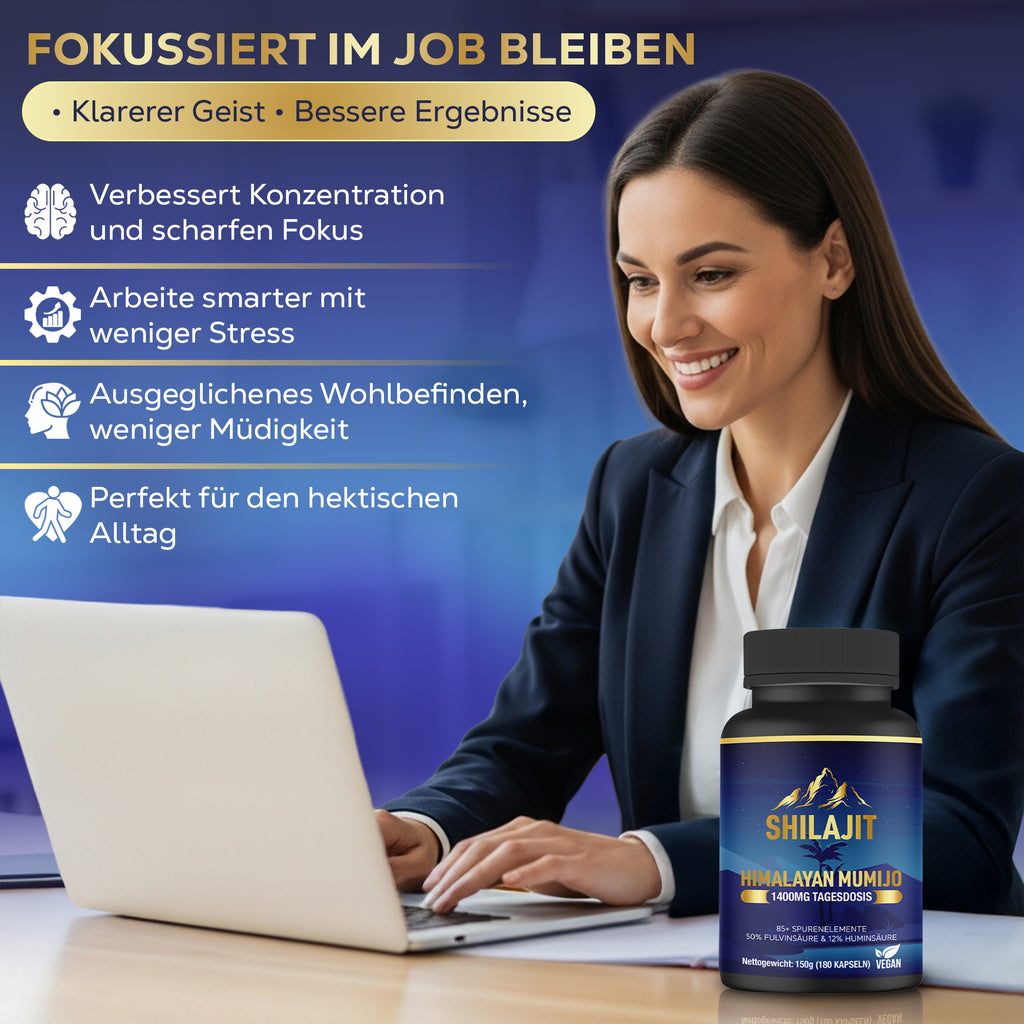 🌱 Shilajit Mumijo – 180 Kapseln, 1.400 mg hochdosiert, unterstützt Vitalität & Wohlbefinden